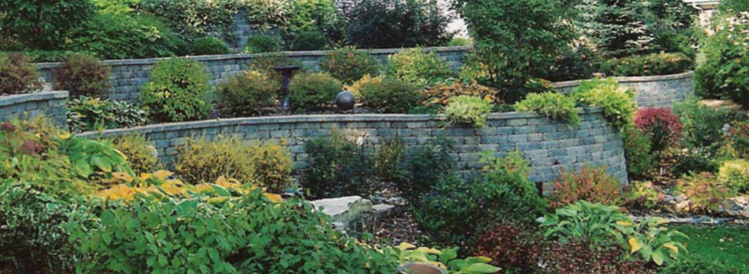 Rows of retaining walls